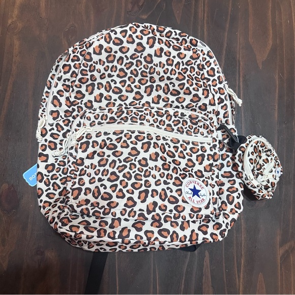 Converse Handbags - Converse Leopard Print Backpack in Tan, Black & White